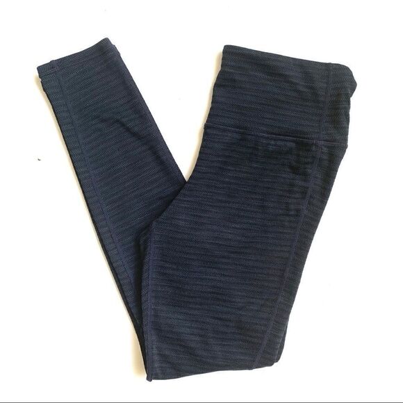 ATHLETA BLUE BLACK WEAVE YOGA ATHLETIC PANTS - Picture 2 of 5